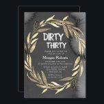 Invitación Chalkboard Gold Leaf Wreath 30th Birthday Fiesta<br><div class="desc">Chalkboard Gold Leaf Wreath 30th Birthday Party Invitation Matching colección en Niche y Nest store. Material gráfico de www.EssemCreatives.etsy.com</div>