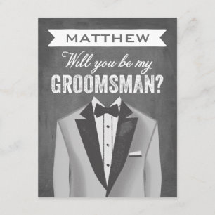 Invitación Chalkboard Groomsman   Groomsman