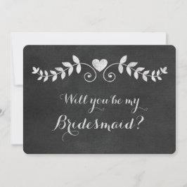 Invitación Chalkboard Heart Will You Be My Bridesmaid Card
