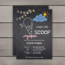 Chalkboard Ice Cream Scoop Drawing Baby Shower