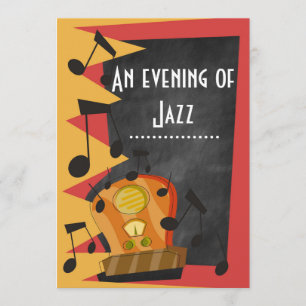 Invitación Chalkboard Jazz Blues