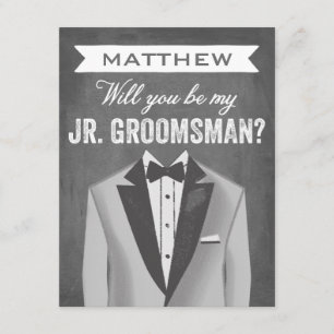 Invitación Chalkboard Junior Groomsman   Amigo del novio