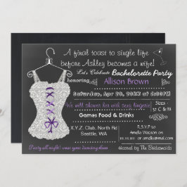 Invitación Chalkboard Lace Lingerie Shower Bachelorette