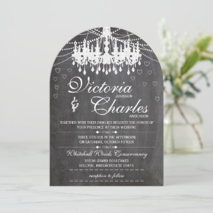 Invitación Chalkboard Lámpara de tipografía de época moderna
