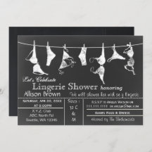 Chalkboard Lingerie Shower Invitatio