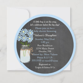 Invitación Chalkboard Look con Mason Jar Round