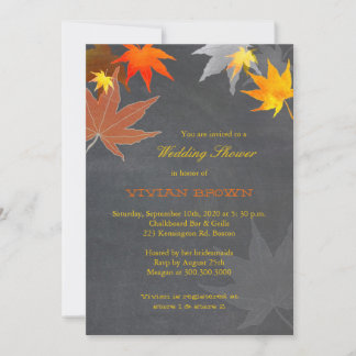 Invitación Chalkboard Maple Leaf Bridal Shower