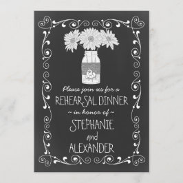 Invitación Chalkboard Mason Jar Boda Ensayo Cena