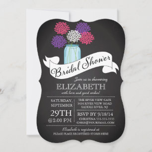 Invitación Chalkboard Mason Jar Bridal Shower