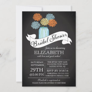 Invitación Chalkboard Mason Jar Bridal Shower