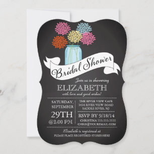Invitación Chalkboard Mason Jar Bridal Shower