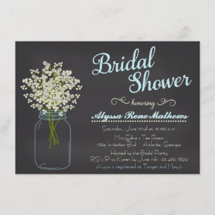 Invitación Chalkboard Mason Jar: Ducha nupcial de parto