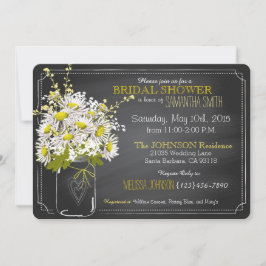 Invitación Chalkboard, Mason Jar y Daisies Bridal Shower