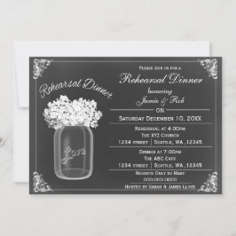 Invitación Chalkboard Mason jars Boda de ensayo invita