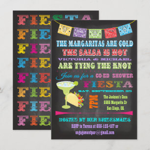 Invitación Chalkboard Mexican Fiesta Co-ed SHower