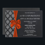 Invitación Chalkboard Naranja Corporate Holiday Party<br><div class="desc">Chalkboard damask arco Naranja,  festividad,  cena de vacaciones,  fiesta de Navidades Invitación,  fiesta de vacaciones corporativa invitaciones</div>