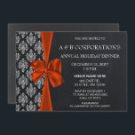 Invitación Chalkboard Naranja Corporate Holiday Party<br><div class="desc">Chalkboard damask arco Naranja,  festividad,  cena de vacaciones,  fiesta de Navidades Invitación,  fiesta de vacaciones corporativa invitaciones</div>