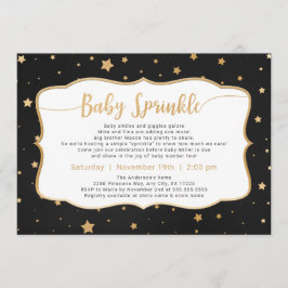 Invitación Chalkboard + Oro Stars Neutral Baby Sprinkle