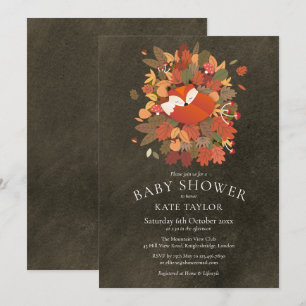 Invitación Chalkboard para Baby Shower de Cachorro de Zorro e
