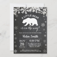Chalkboard para Baby Shower de invierno de Oso Pol
