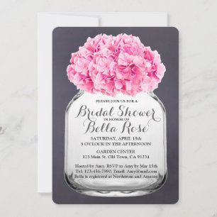 Invitación Chalkboard Pink Hydrangea Bridal Ducha hidrangea5