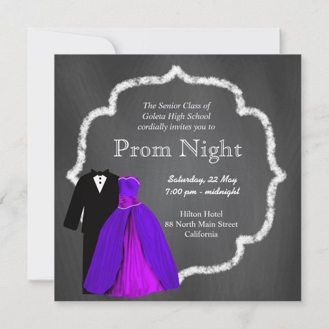 Invitación Chalkboard Prom (Anverso)