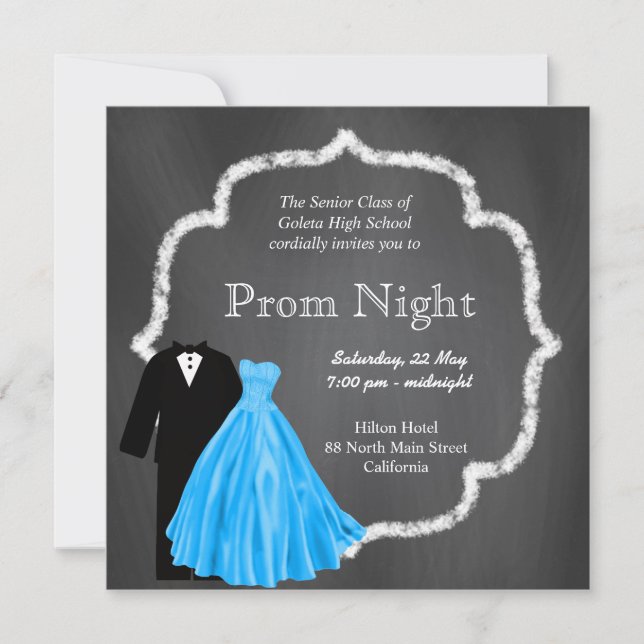 Invitación Chalkboard Prom (Anverso)