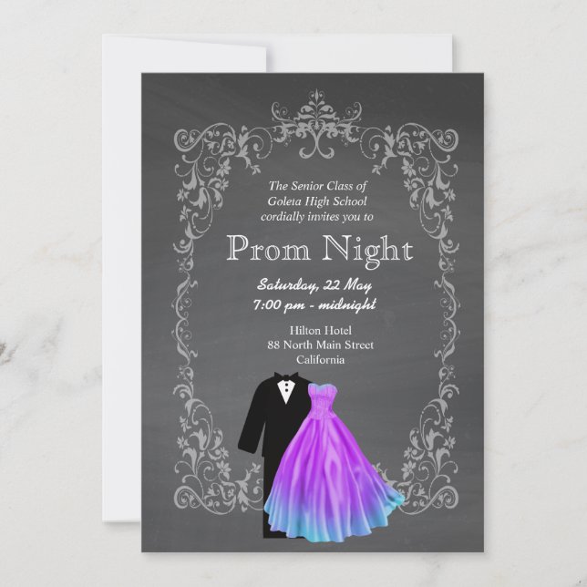 Invitación Chalkboard Prom (Anverso)