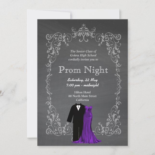 Invitación Chalkboard Prom (Anverso)