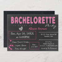 Chalkboard rosa Lingerie Shower Bachelorette