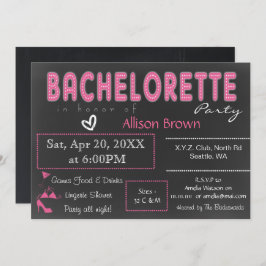 Invitación Chalkboard rosa Lingerie Shower Bachelorette