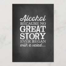 Chalkboard Rótulo de mesa 5x7 Alcohol porque