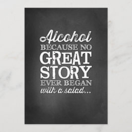 Invitación Chalkboard Rótulo de mesa 5x7 Alcohol porque