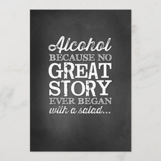 Invitación Chalkboard Rótulo de mesa 5x7 Alcohol porque