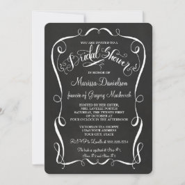 Invitación Chalkboard Scroll Bridal Shower Invitar caligrafía