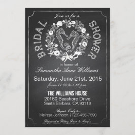 Invitación Chalkboard Seahorse Seasheles Bridal Shower