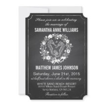 Chalkboard Seahorse Seashells Boda