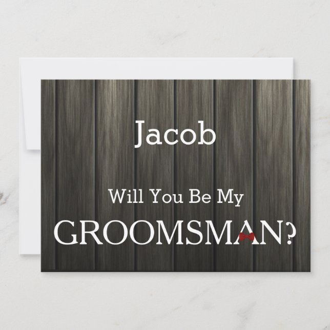 Invitación Chalkboard Serás Nuestro Groomsman (Anverso)