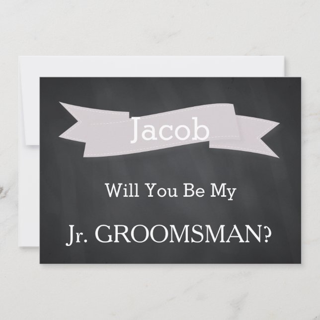 Invitación Chalkboard Serás Nuestro Jr. Groomsman (Anverso)