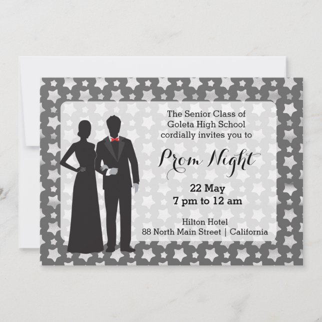 Invitación Chalkboard Silhoutte Parejas (Anverso)