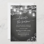 Invitación Chalkboard Snowflake String ilumina a los Navidade<br><div class="desc">Más invitaciones de Navidades en la Pequeña Tienda Bayleigh!</div>