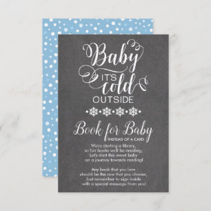 Invitación Chalkboard Snowflakes trae un libro para bebé con
