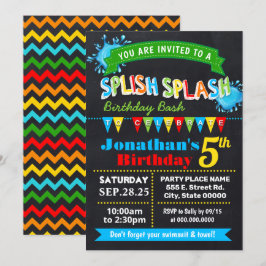 Invitación Chalkboard Splish splash fiesta de natalidad