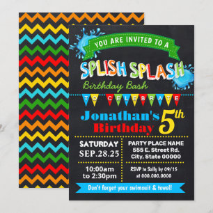 Invitación Chalkboard Splish splash fiesta de natalidad