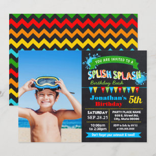 Invitación Chalkboard Splish splash fiesta de natalidad