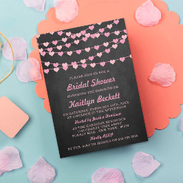 Invitación Chalkboard String Love Heart Bridal Shower