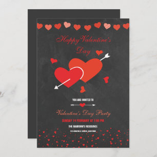 Invitación Chalkboard Style Valentines Fiesta Flyer