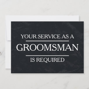 Invitación Chalkboard Su servicio es solicitado como Groomsma
