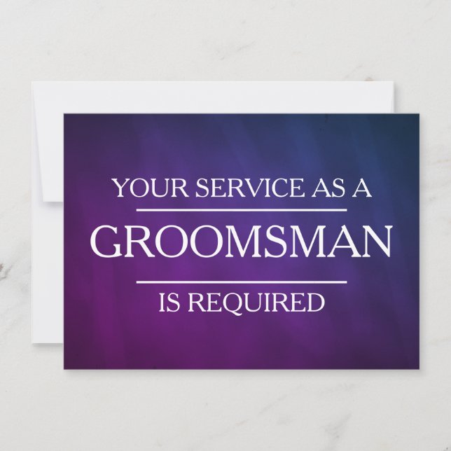 Invitación Chalkboard Su servicio es solicitado como Groomsma (Anverso)