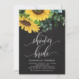 Invitación Chalkboard Sunflowers y Eucalyptus Bridal Shower